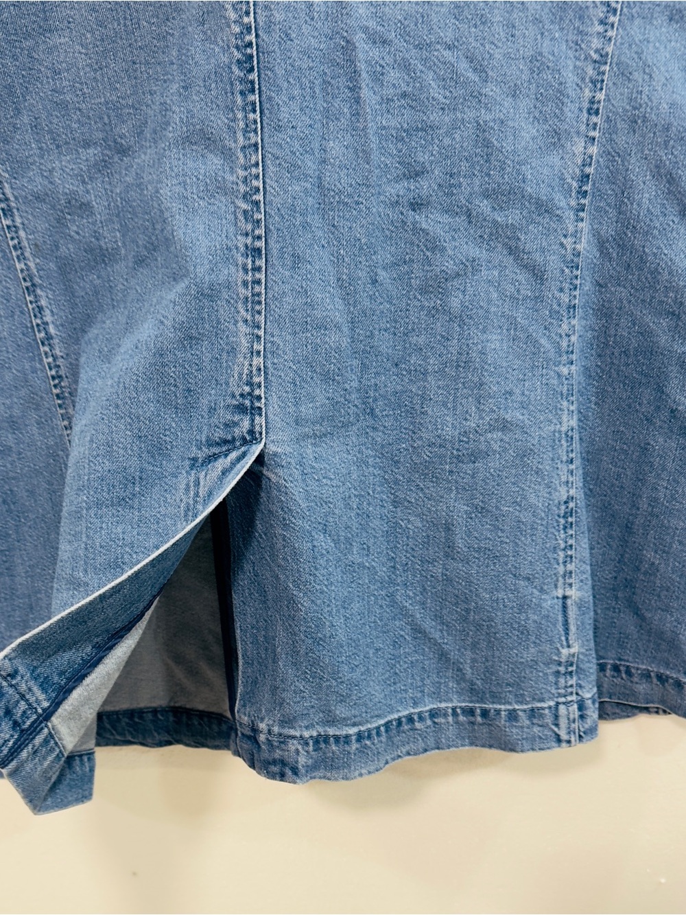 GAP Denim Blazer Vest XXL Blue Sleeveless Longline Jean Jacket Oversized - Picture 6 of 8